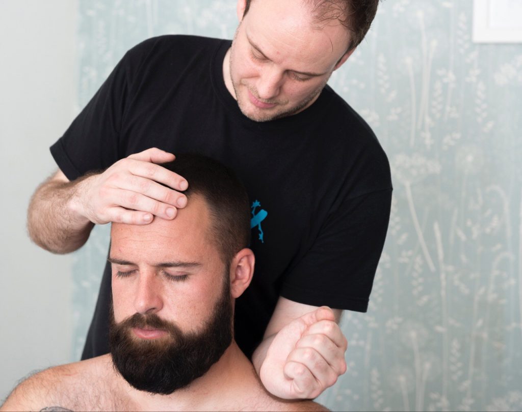 Neck massage for tension relief