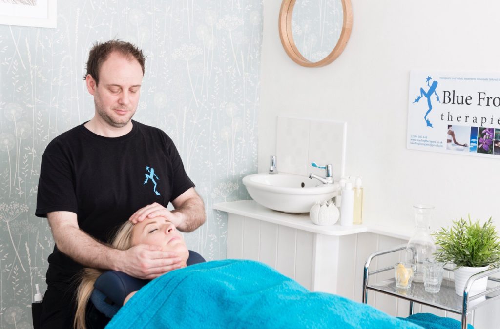 Facial massage after back massage